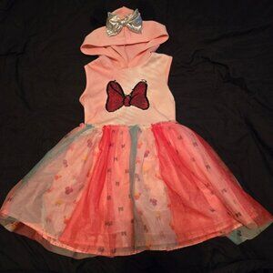 Disney Pink and Red Dress with Color Changing Sequence Bow